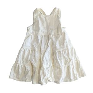 Kendi White Tiered Sleeveless Cotton Dress